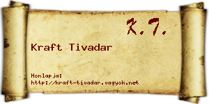 Kraft Tivadar névjegykártya